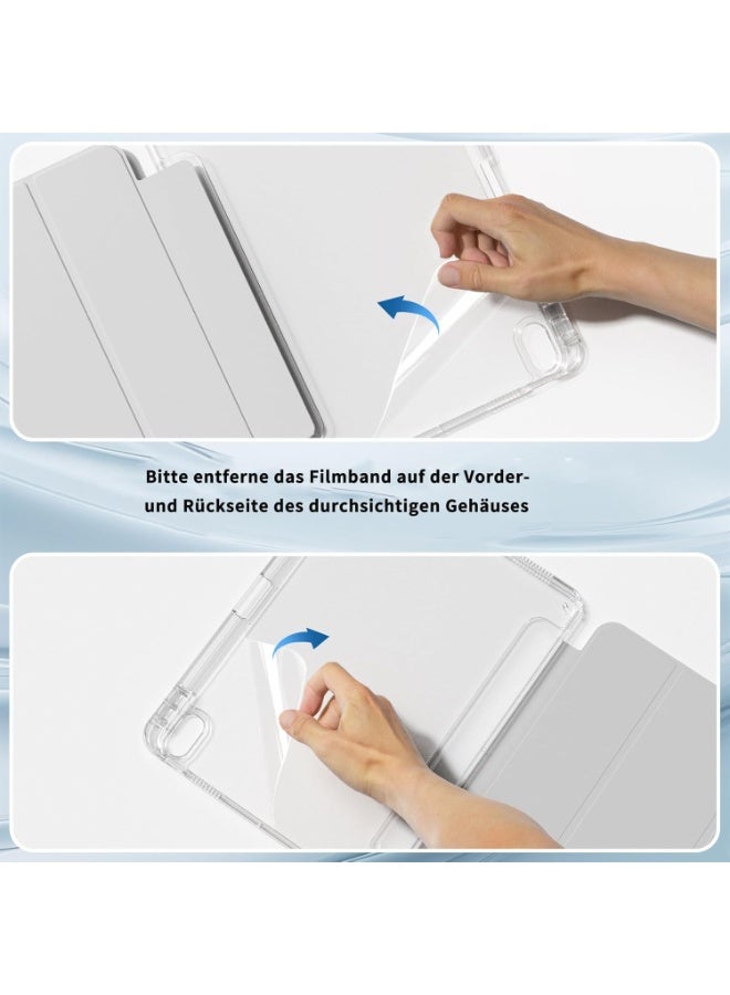 حافظة  Slim Smart Case لأجهزة iPad Air مقاس 10.9 بوصة (الجيل السادس/السابع/ الرابع / الخامس  2020/2022) مع حامل قلم – غطاء شفاف مقاوم للصدمات مع ميزة التشغيل/السكون التلقائي - Image 5